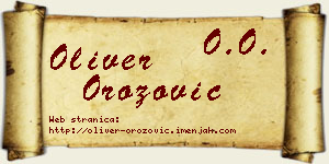 Oliver Orozović vizit kartica
